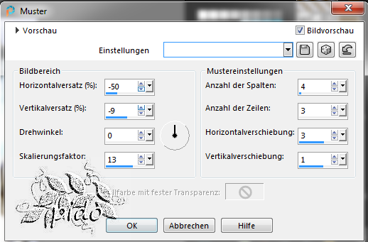 Screenshot, Rahmen10 Muster