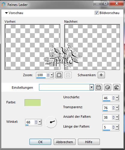 screenshot, Textureffekte Feines Leder
