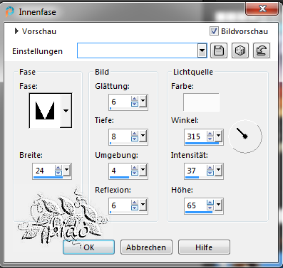 Screenshot, Innenface-Kerze