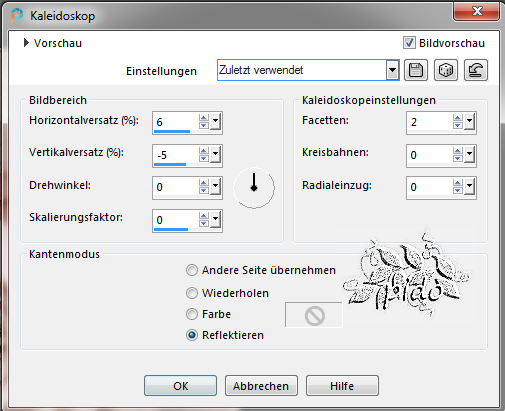 Screenshot, Kaleidoskop-Rose