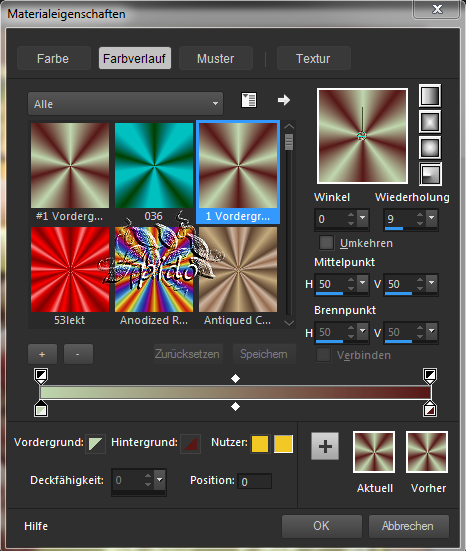 Screenshot, Farbverlauf-Trauben